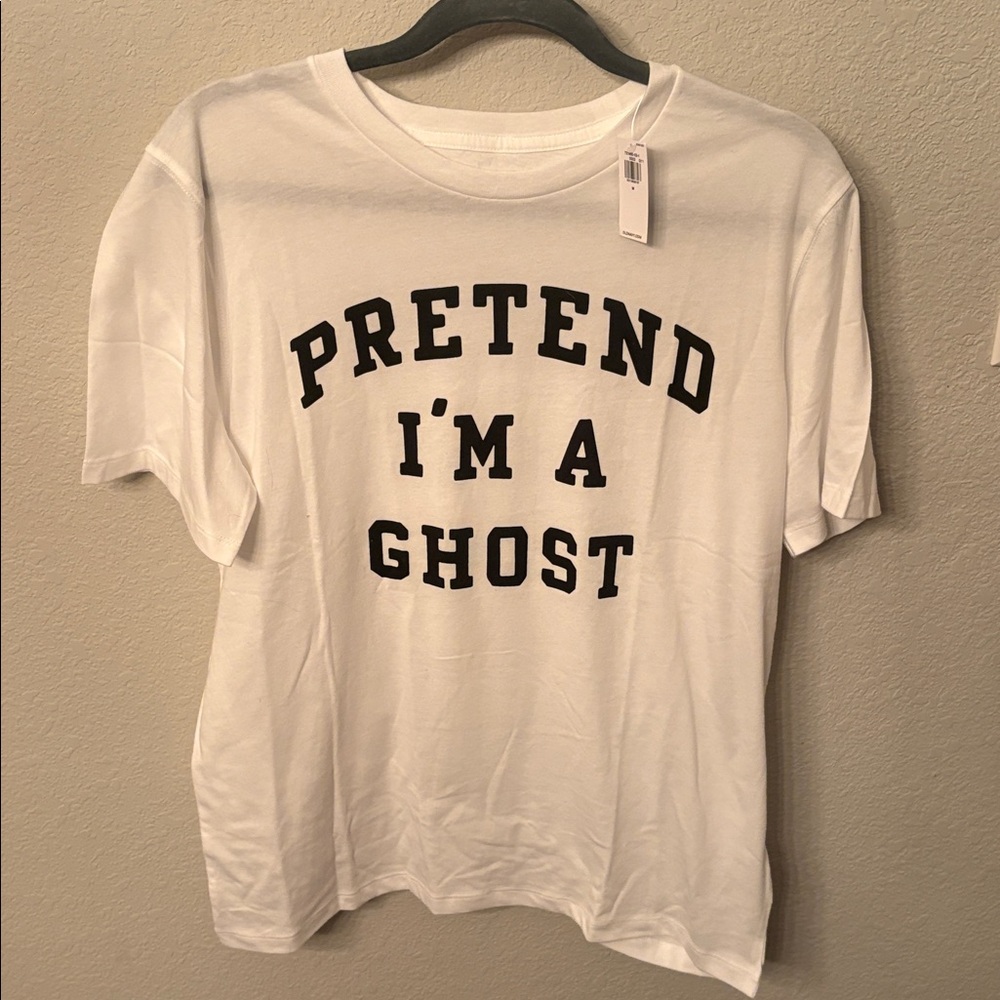 Old Navy White Tee with Black Text